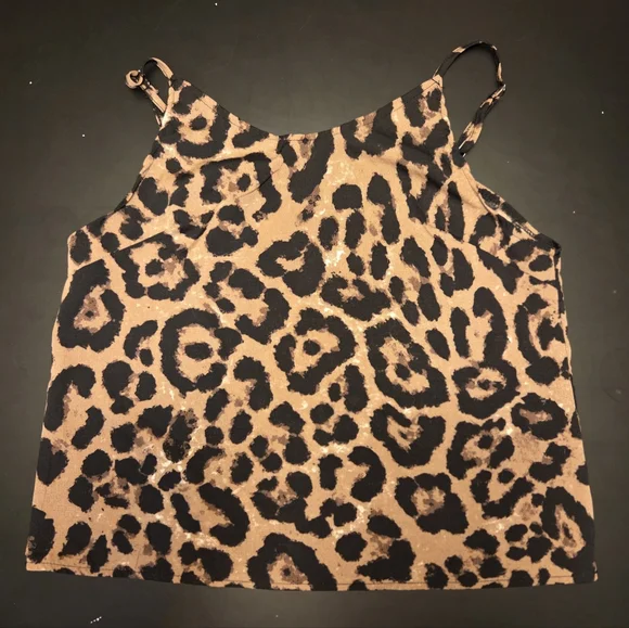 Leopard Print Crop Tank - Picture 1 of 3